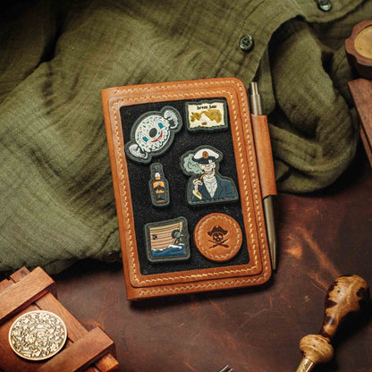Pirate Goods Passport Travel Wallet - Quartermaster v2 | Leather Velcro Organizer | Field Notes Holder
