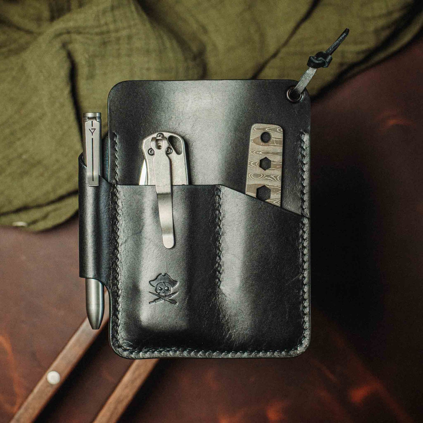Pirate Goods Large Pocket Organizer - First Mate Fatty | Leather Pocket Carrier | Multi-tool