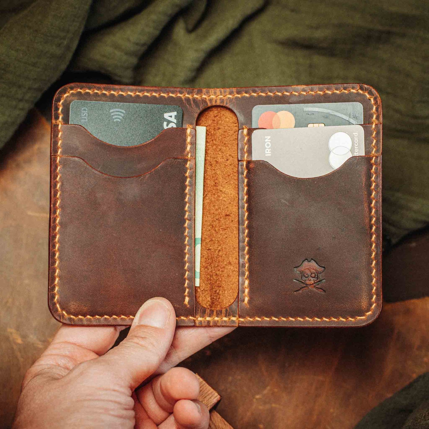 Pirate Goods Slim Bifold Wallet - Buccaneer | Minimalist Card Holder | Handcrafted EDC