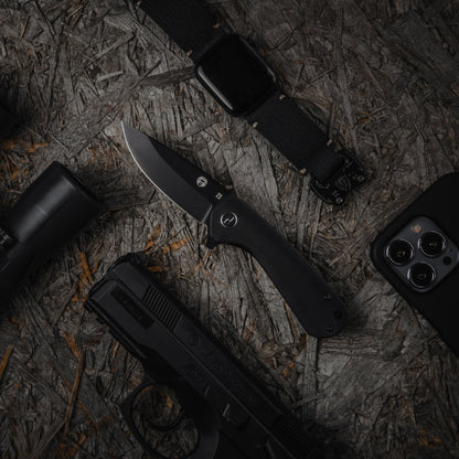 Holtzman's Survival The Peasant Folding Pocket Knife Giftset for Men and Women (Black)