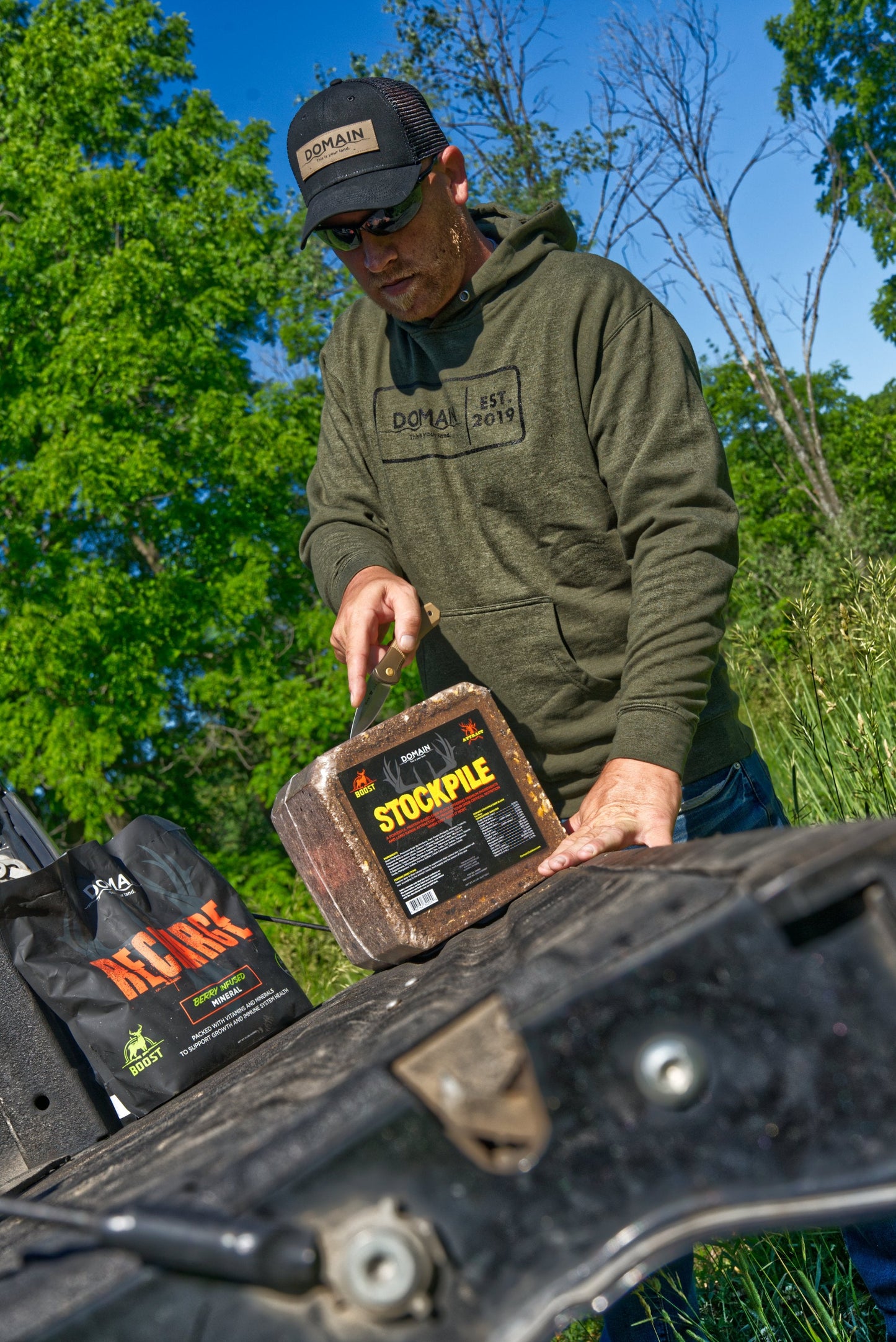 Domain Outdoor Military Green Midweight Hooded Sweatshirt