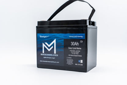 Monster Marine Lithium 12v 30Ah Deep Cycle Lithium Marine Battery "Badger" - Bluetooth - MML-1230B