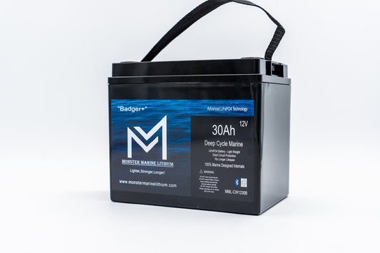 Monster Marine Lithium 12v 30Ah Deep Cycle Lithium Marine Battery "Badger" - Bluetooth - MML-1230B