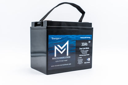 Monster Marine Lithium 12v 30Ah Deep Cycle Lithium Marine Battery "Badger" - Bluetooth - MML-1230B