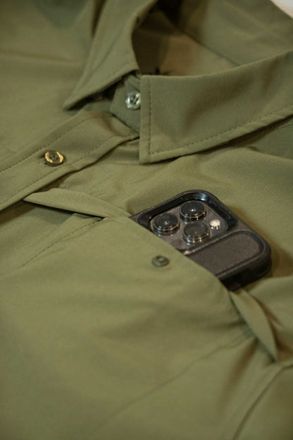 Xotic - Long Sleeve Solid Lifestyle Button Down w/ REPEL-X