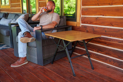 Caddis Sports Foldable Bamboo Camping Table - Mountain Summit Gear