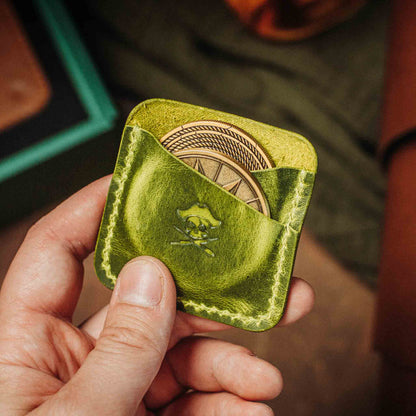 Pirate Goods Double Coin Holder - Peso Pocket Duo | Challenge Coin Case | Handcrafted Leather