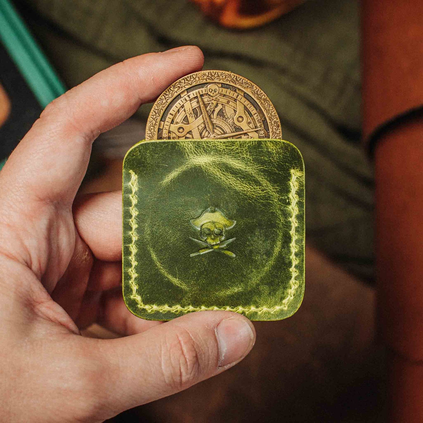 Pirate Goods Challenge Coin Holder - Peso Pocket v3 | Leather Coin Case | Handcrafted EDC