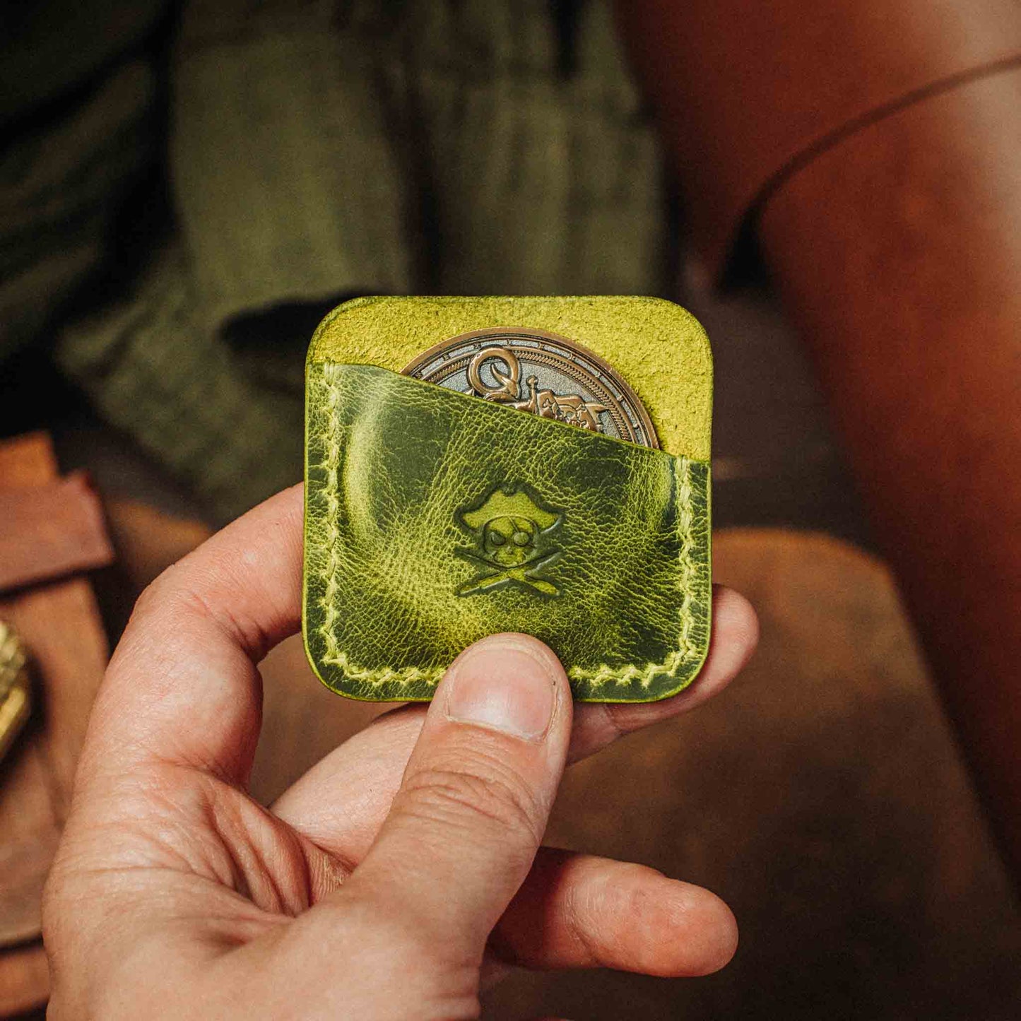 Pirate Goods Challenge Coin Holder - Peso Pocket | Coin Case | Handcrafted Leather