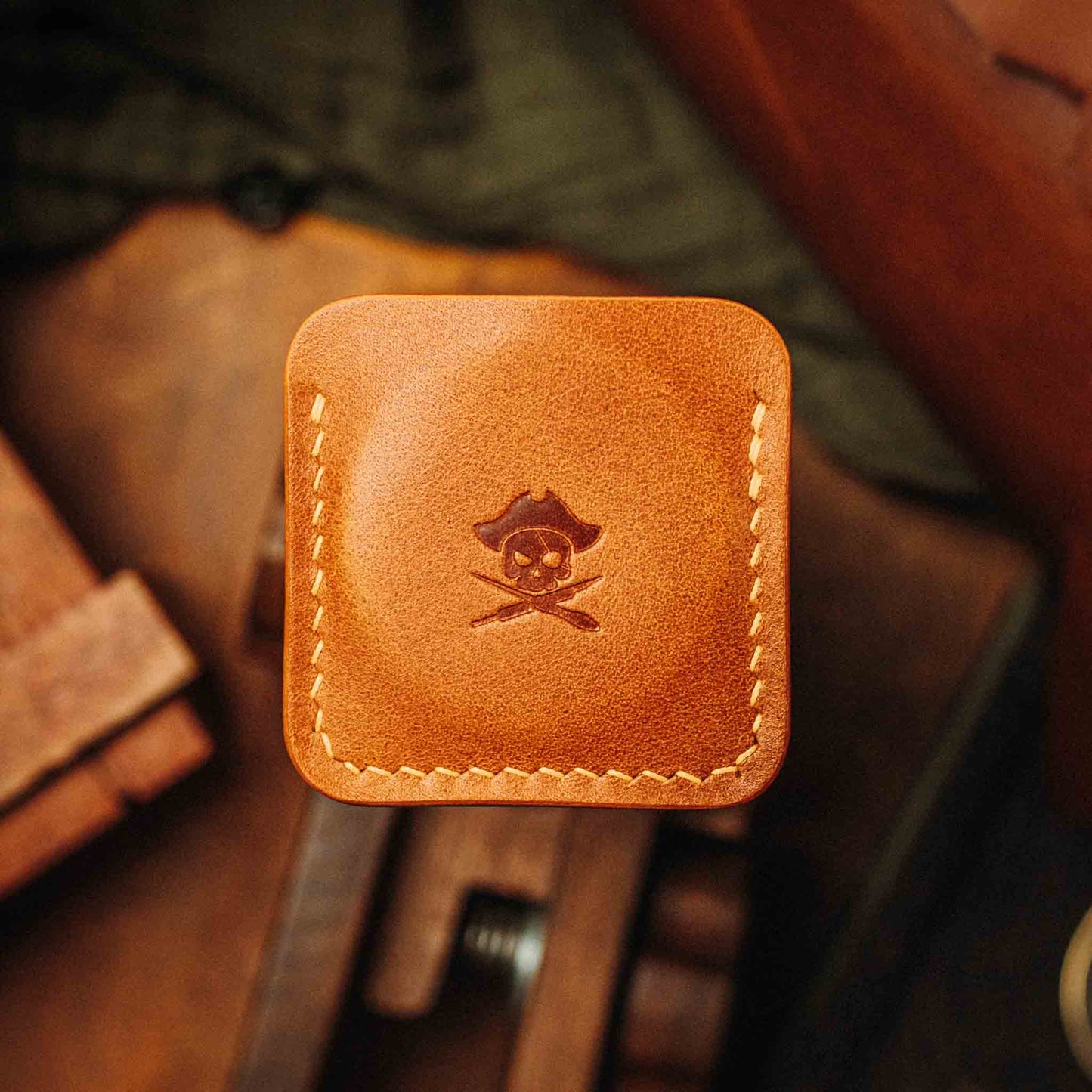 Pirate Goods Challenge Coin Holder - Peso Pocket v3 | Leather Coin Case | Handcrafted EDC