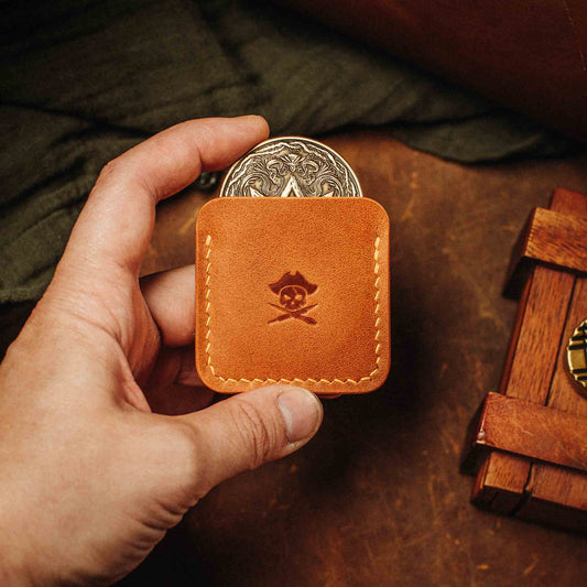 Pirate Goods Challenge Coin Holder - Peso Pocket v3 | Leather Coin Case | Handcrafted EDC