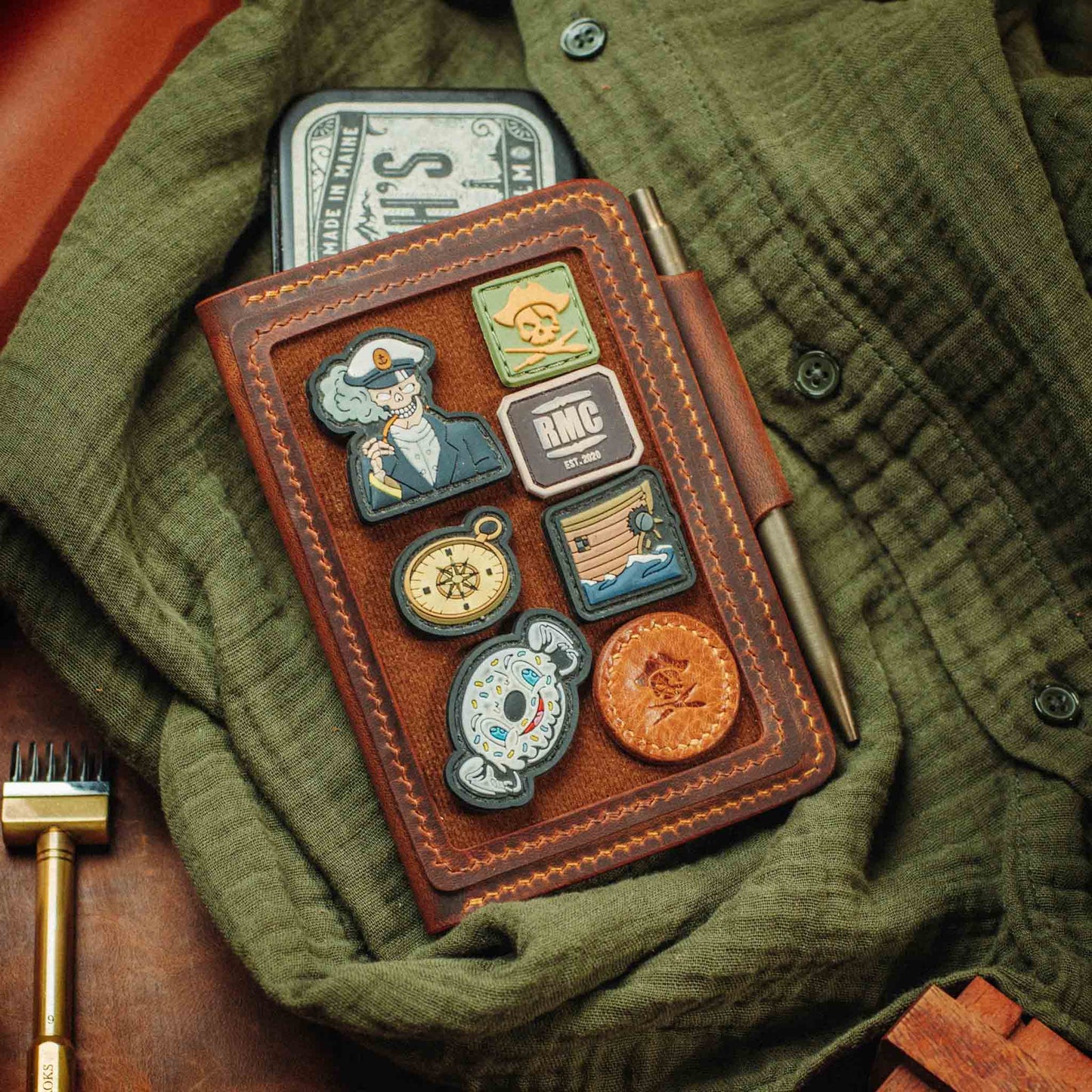 Pirate Goods Passport Travel Wallet - Quartermaster v2 | Leather Velcro Organizer | Field Notes Holder