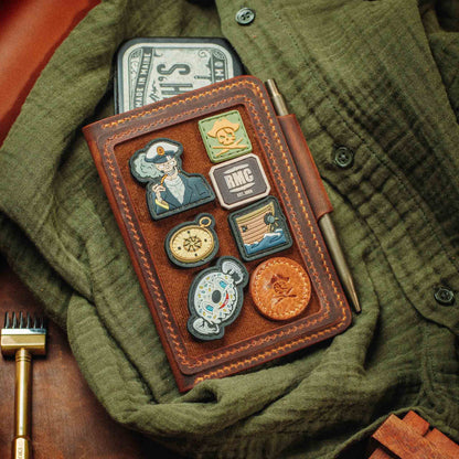 Pirate Goods Passport Travel Wallet - Quartermaster v2 | Leather Velcro Organizer | Field Notes Holder