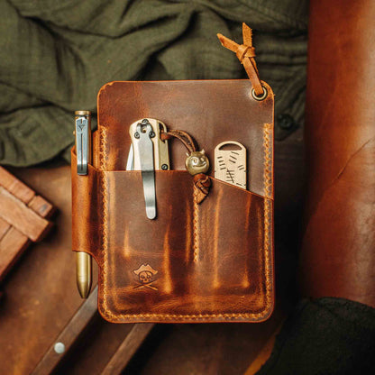 Pirate Goods Large Pocket Organizer - First Mate Fatty | Leather Pocket Carrier | Multi-tool