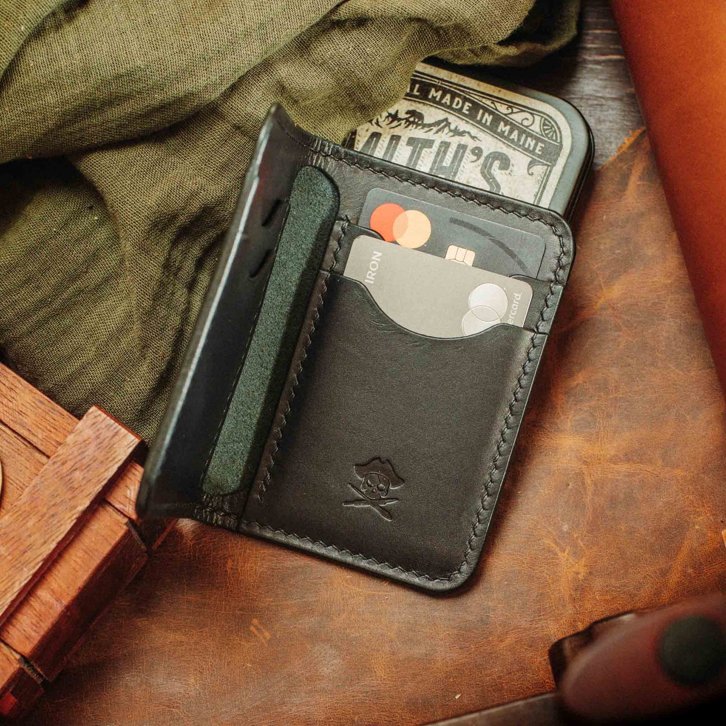 Pirate Goods Slim Bifold Wallet - Buccaneer | Minimalist Card Holder | Handcrafted EDC