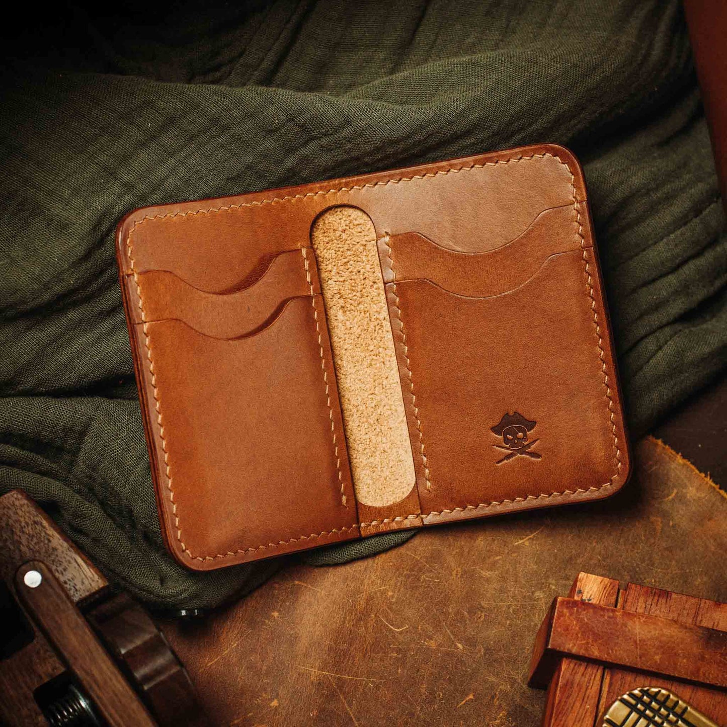Pirate Goods Slim Bifold Wallet - Buccaneer | Minimalist Card Holder | Handcrafted EDC