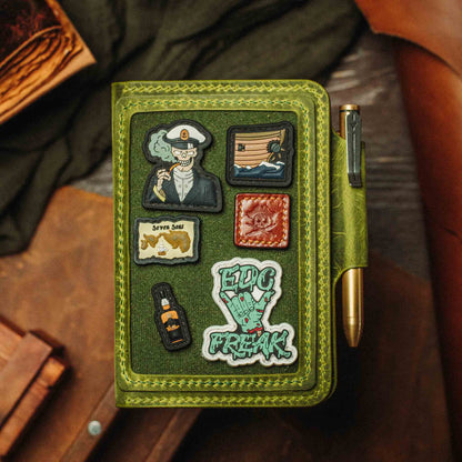Pirate Goods Passport Travel Wallet - Quartermaster v2 | Leather Velcro Organizer | Field Notes Holder