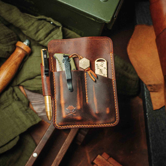 Pirate Goods Large Pocket Organizer - First Mate Fatty | Leather Pocket Carrier | Multi-tool