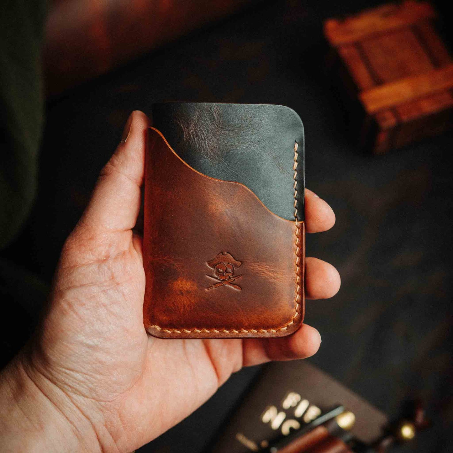 Pirate Goods Slim Card Holder - Venturer v2 | Minimalist Leather Wallet | EDC