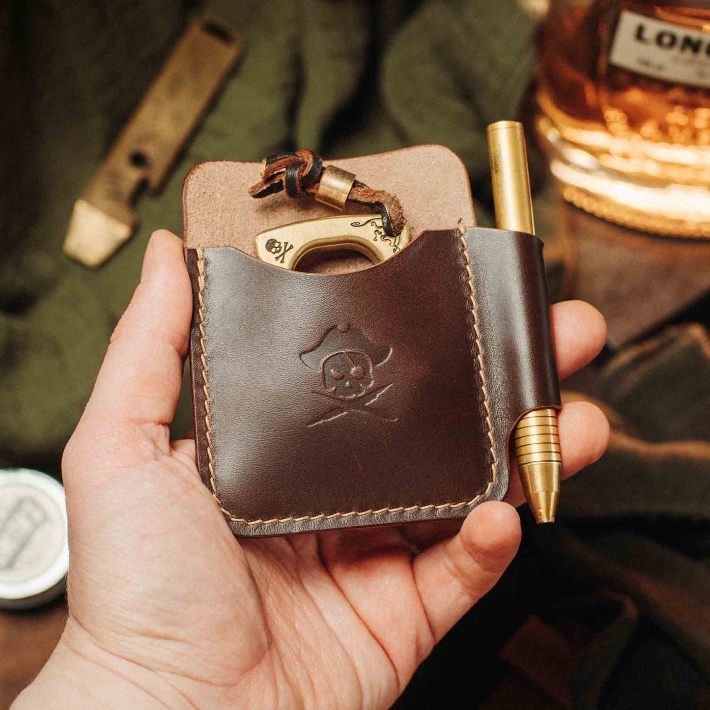 Pirate Goods Small Pocket Organizer - First Mate Mini | Leather Pocket Slip | Handcrafted Everyday Carry