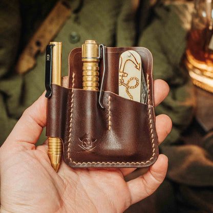 Pirate Goods Small Pocket Organizer - First Mate Mini | Leather Pocket Slip | Handcrafted Everyday Carry