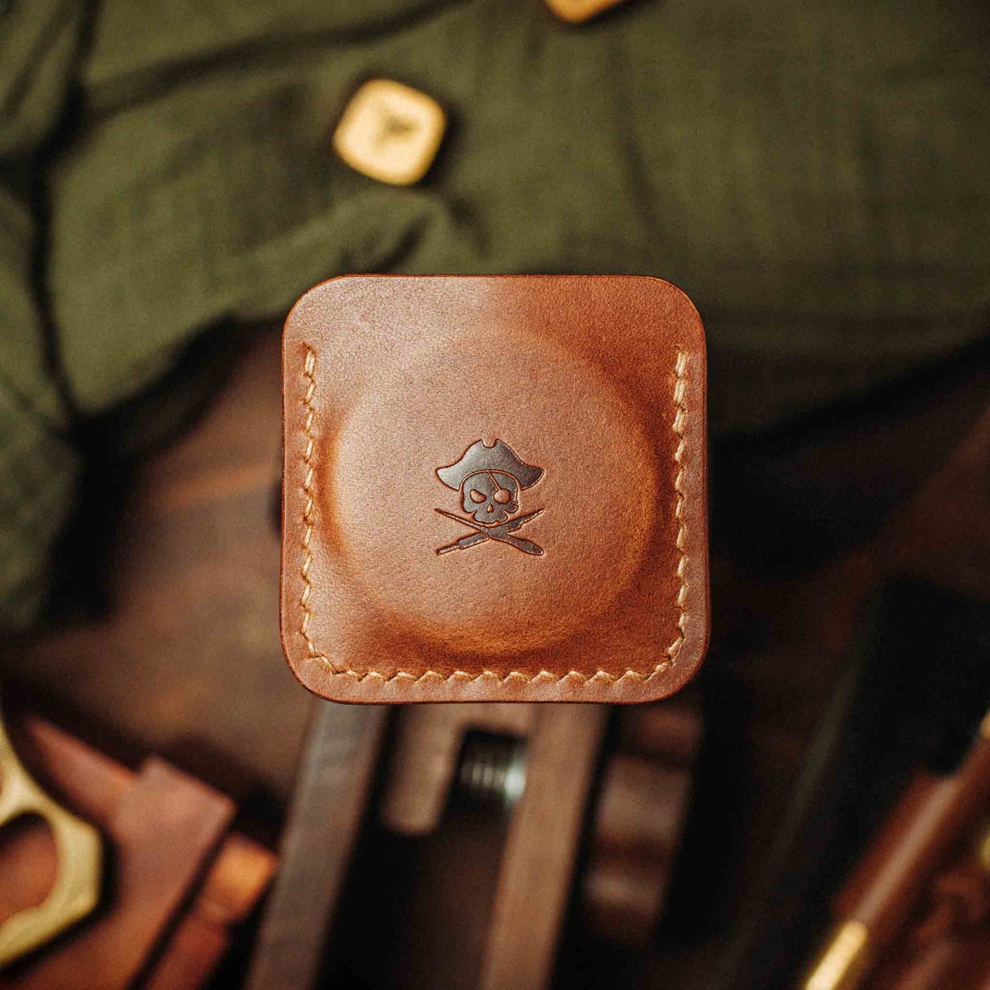 Pirate Goods Challenge Coin Holder - Peso Pocket v3 | Leather Coin Case | Handcrafted EDC