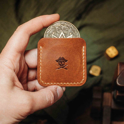 Pirate Goods Challenge Coin Holder - Peso Pocket v3 | Leather Coin Case | Handcrafted EDC
