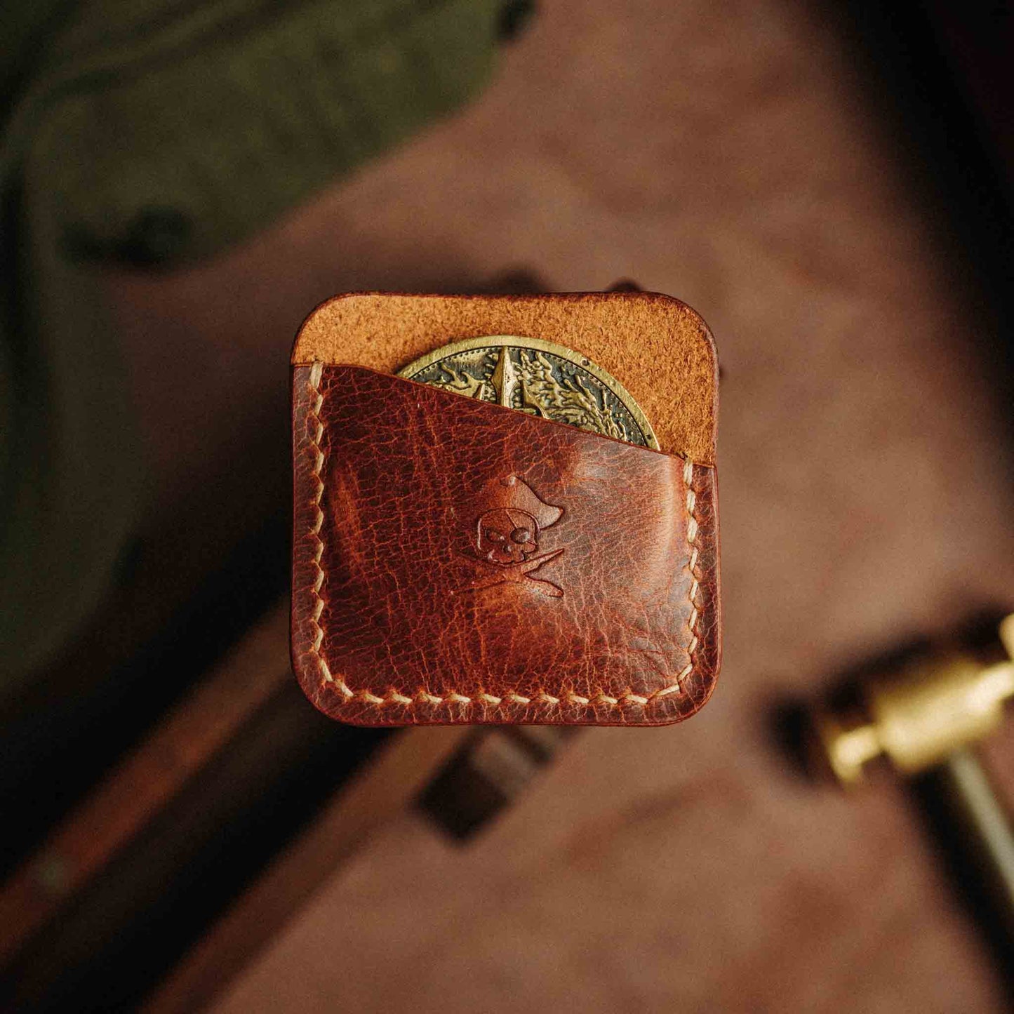 Pirate Goods Challenge Coin Holder - Peso Pocket | Coin Case | Handcrafted Leather