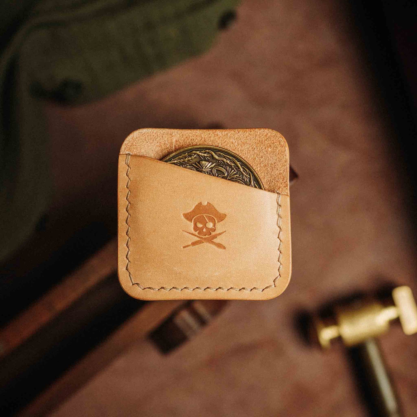 Pirate Goods Challenge Coin Holder - Peso Pocket | Coin Case | Handcrafted Leather