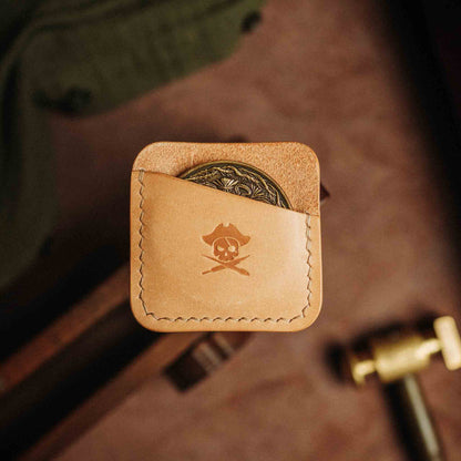 Pirate Goods Challenge Coin Holder - Peso Pocket | Coin Case | Handcrafted Leather