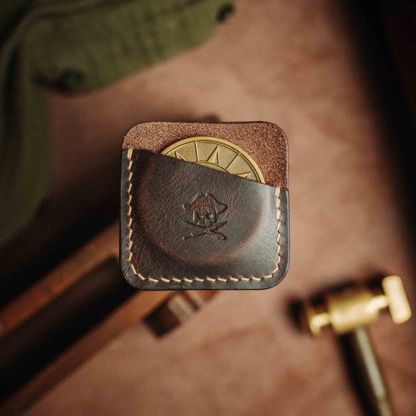 Pirate Goods Challenge Coin Holder - Peso Pocket | Coin Case | Handcrafted Leather