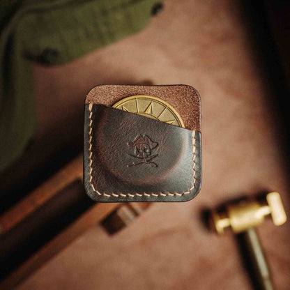 Pirate Goods Challenge Coin Holder - Peso Pocket | Coin Case | Handcrafted Leather