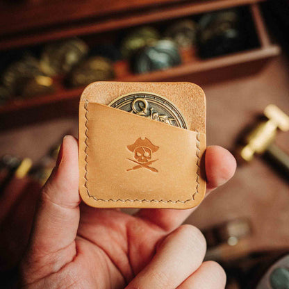 Pirate Goods Challenge Coin Holder - Peso Pocket | Coin Case | Handcrafted Leather
