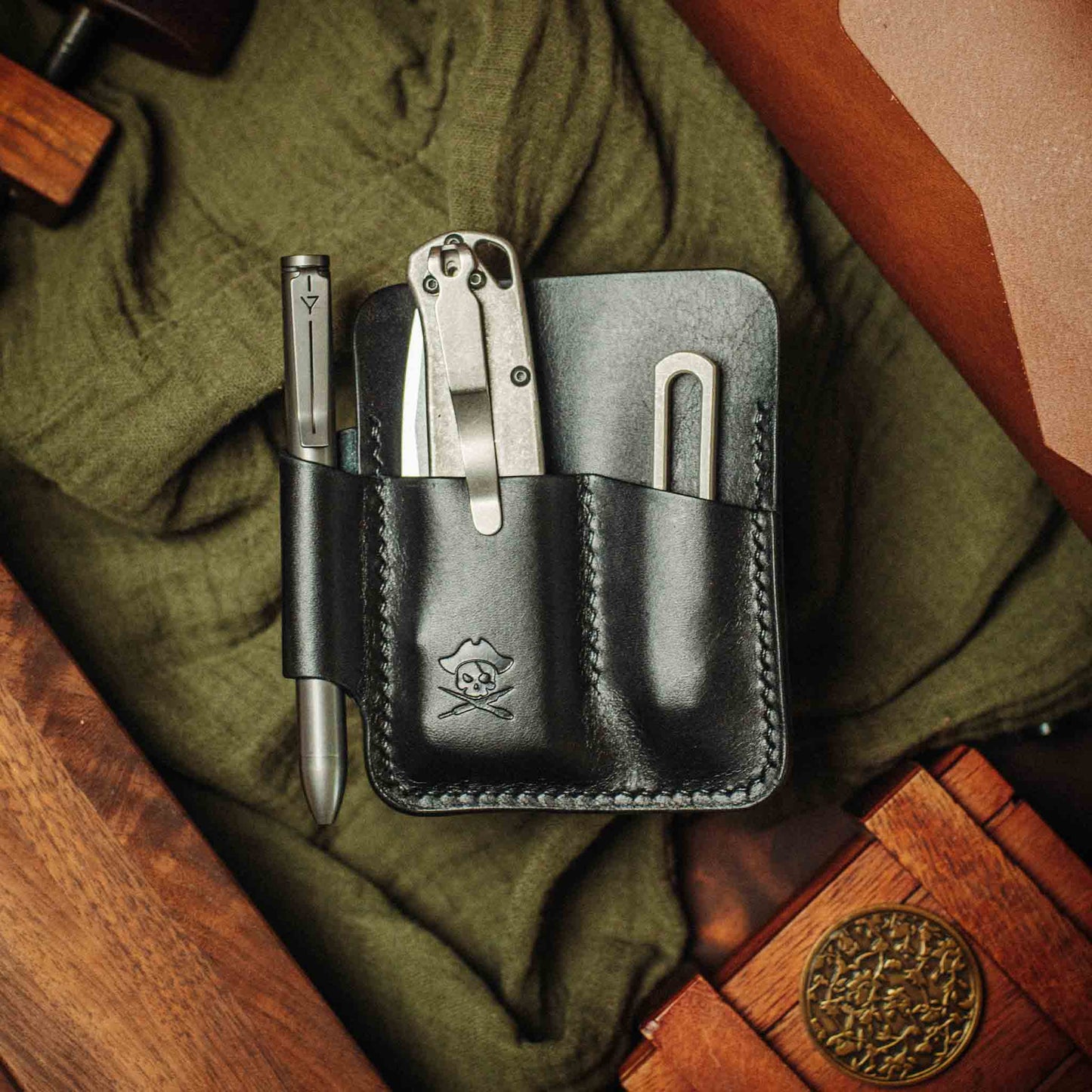 Pirate Goods EDC Pocket Organizer - First Mate | Leather Pocket Carrier