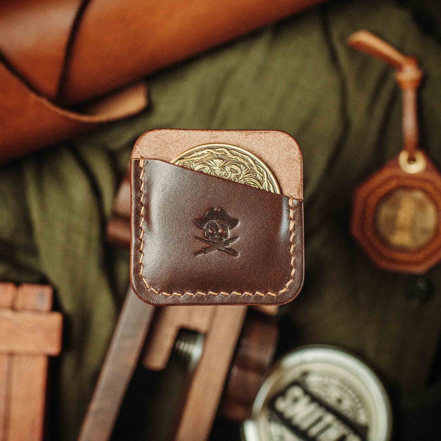 Pirate Goods Challenge Coin Holder - Peso Pocket | Coin Case | Handcrafted Leather