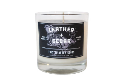 Twisted Arrow Goods Leather + Cedar Candle