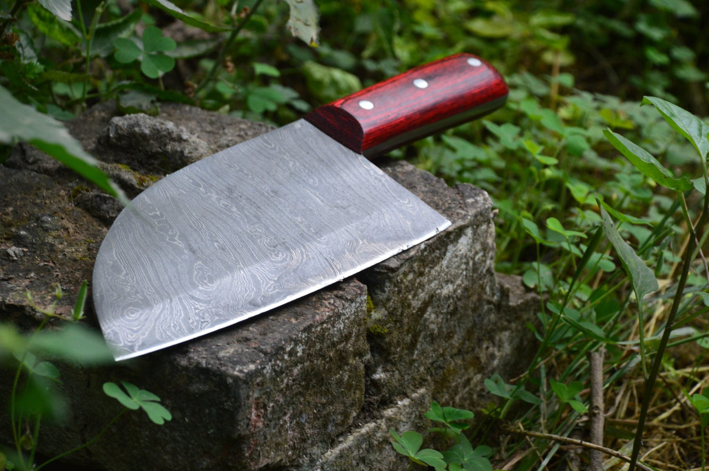 KBS Knives Full Tang Custom Handmade Damascus Steel Chef / Chopper Knife