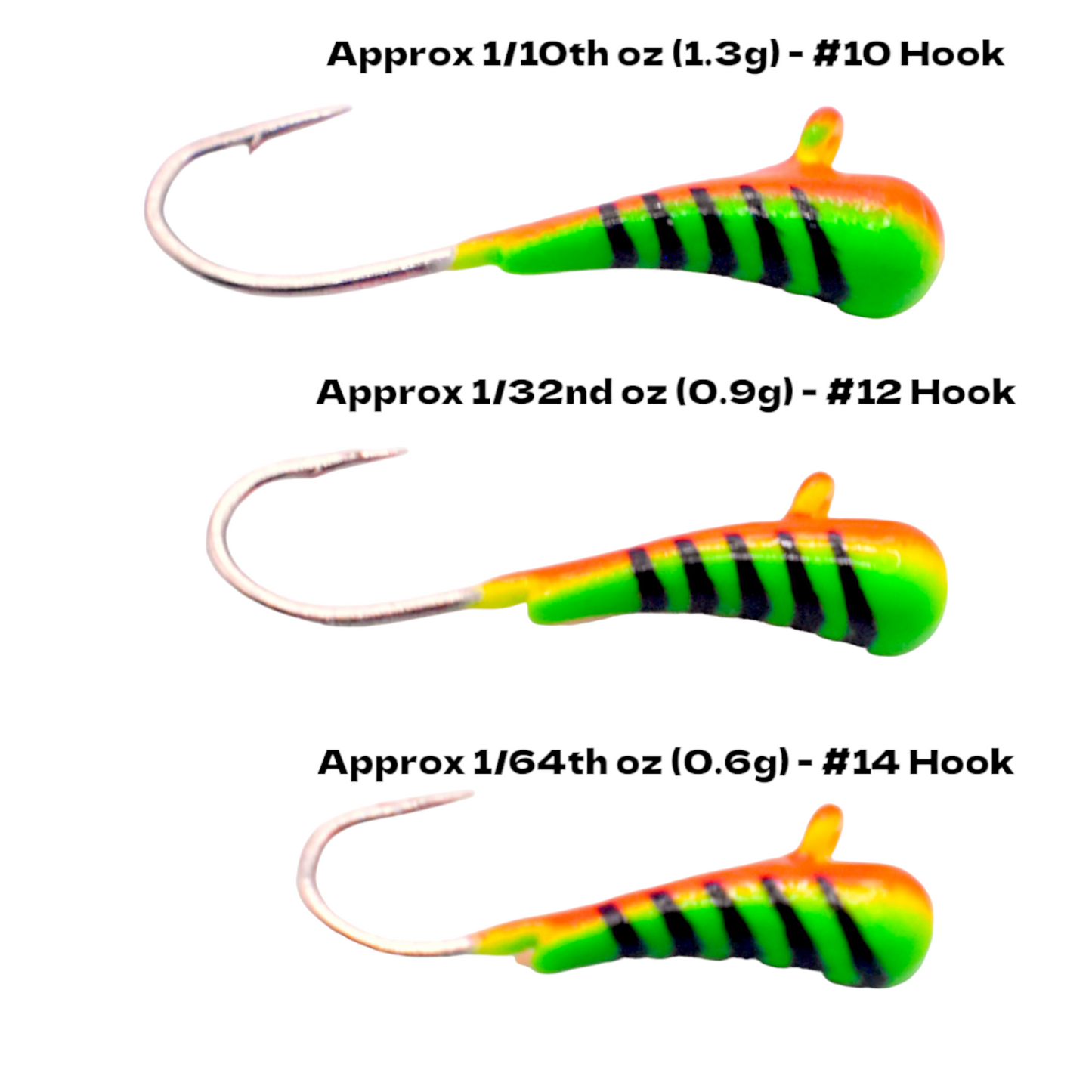 Kenders - Orange Green Stripe Glow Tungsten Kanoe Jig