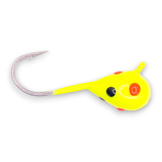 Kenders - Chartreuse Black Orange Spot Glow Tungsten Jig