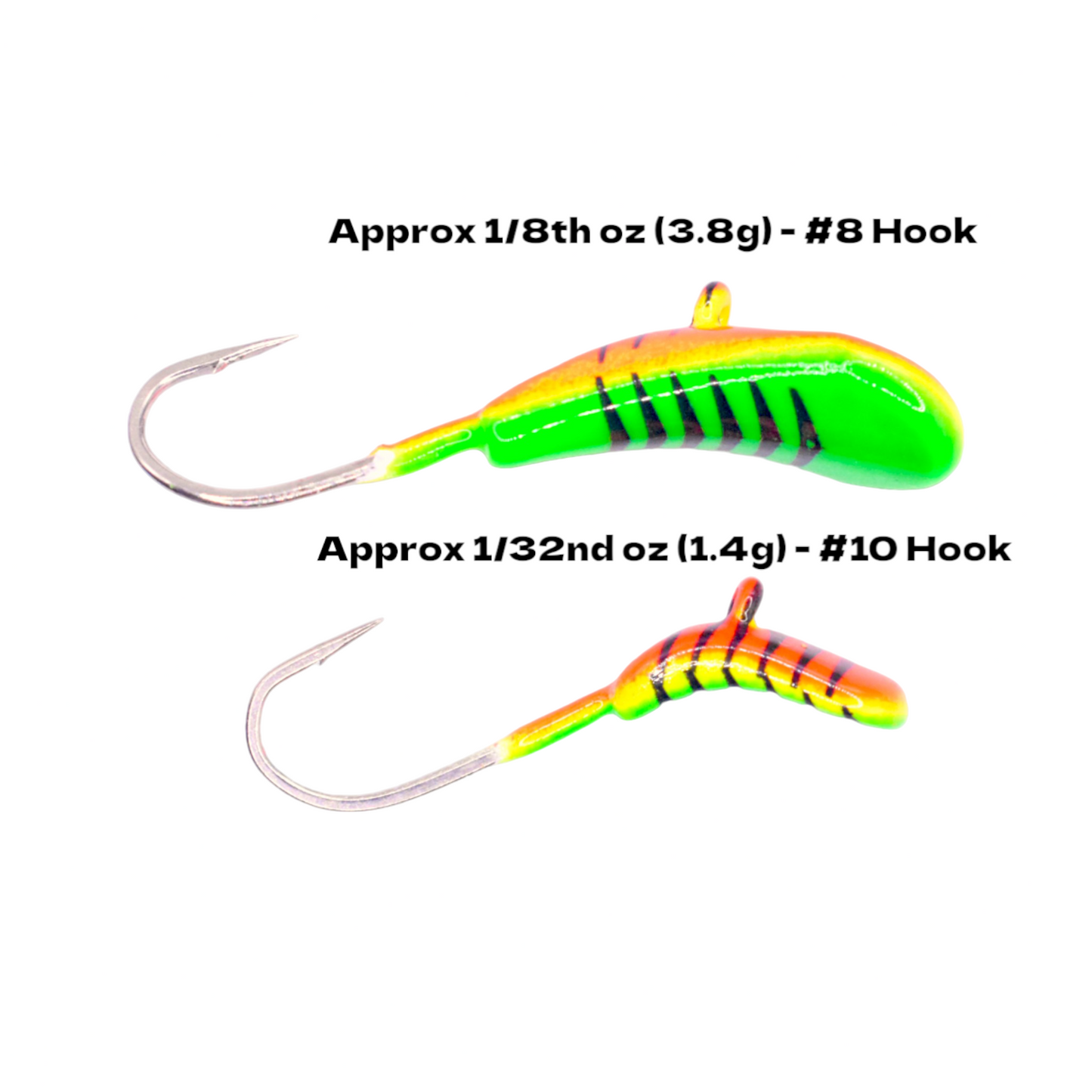 Kenders - Orange Green Stripe Glow Rocker Tungsten Jig