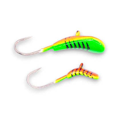 Kenders - Orange Green Stripe Glow Rocker Tungsten Jig