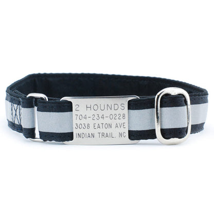 2 Hounds Design 1″ Reflective Jingle Free Tag Dog Collar