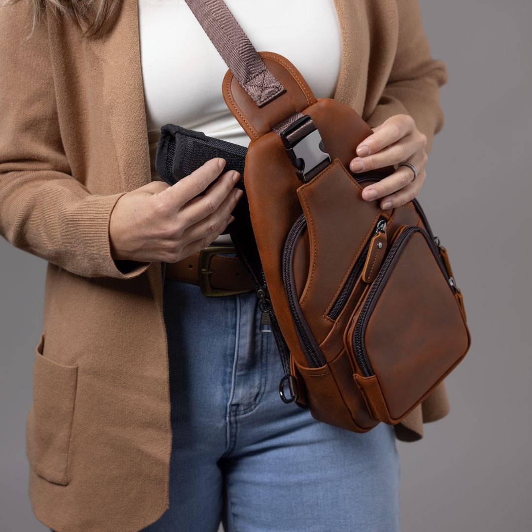 Concealed Carry Xander Leather Sling by Lady Conceal