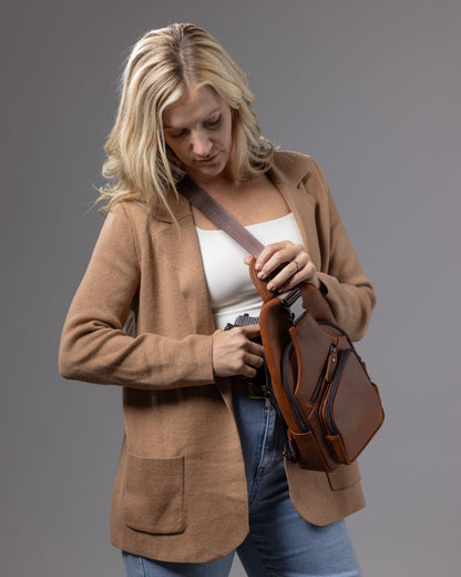 Concealed Carry Xander Leather Sling by Lady Conceal
