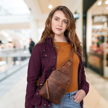 Concealed Carry Unisex Dakota Leather Sling by Lady Conceal