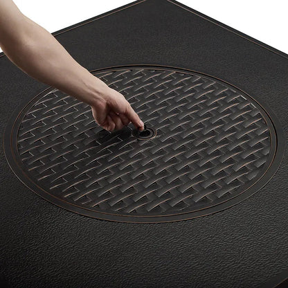 Balkene Home Dalton 40" Square Woven Aluminum Convertible Gas Fire Pit Table