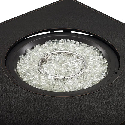 Balkene Home Dalton 40" Square Woven Aluminum Convertible Gas Fire Pit Table