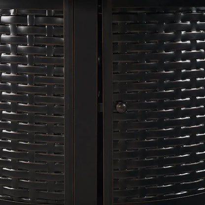 Balkene Home Dalton 40" Square Woven Aluminum Convertible Gas Fire Pit Table