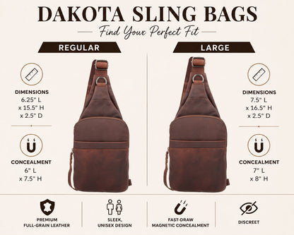 Concealed Carry Unisex Dakota Leather Sling by Lady Conceal