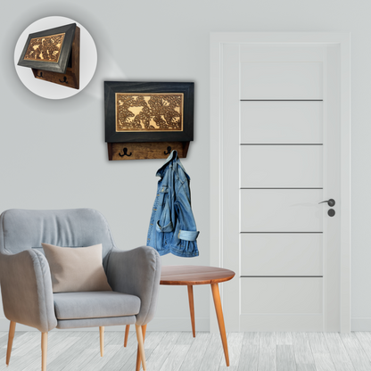 Bellewood Designs - Decorative Butterfly Hidden Gun Cabinet Coat Rack, Key Hooks, Hat Hangers – Locking Concealment Furniture by Bellewood Designs